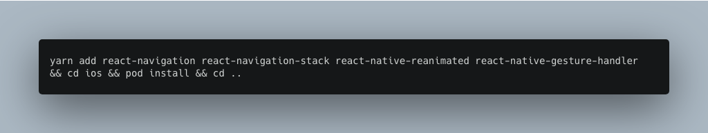 install react-navigation && pod install install react-navigation && pod install
