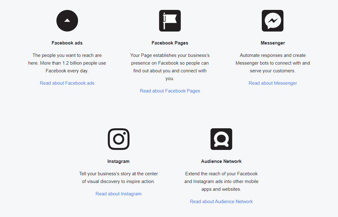 facebook's overview page
